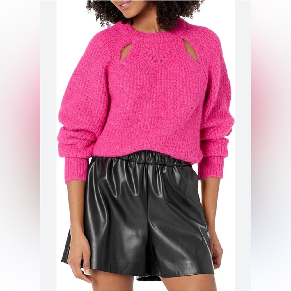 NEW ASTR the label Kris Cutout Pink Sweater Pullover Sz M